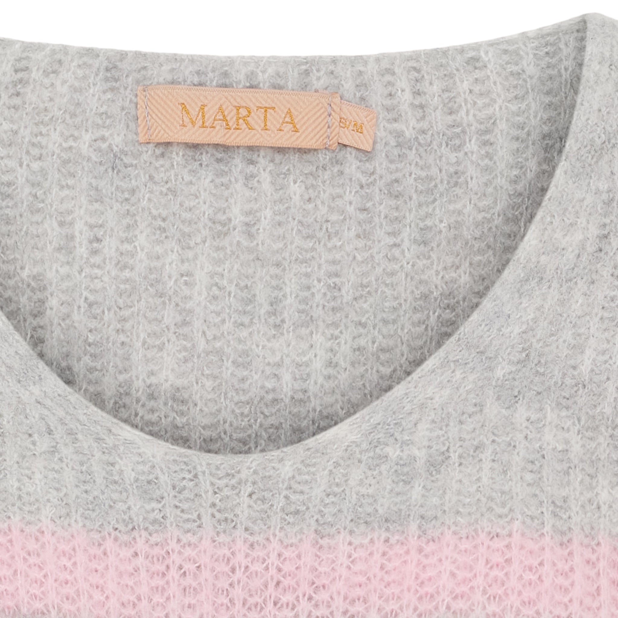 Marta du Chateau Carene knit light grey/baby pink - Online - Mode