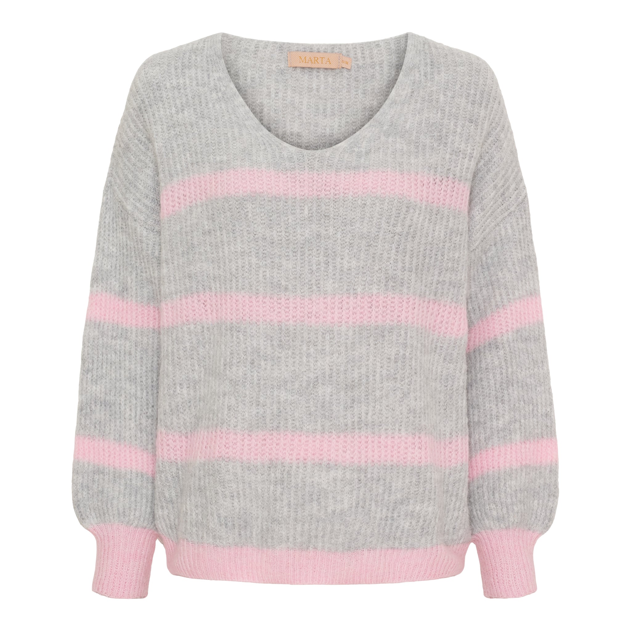 Marta du Chateau Carene knit light grey/baby pink - Online - Mode