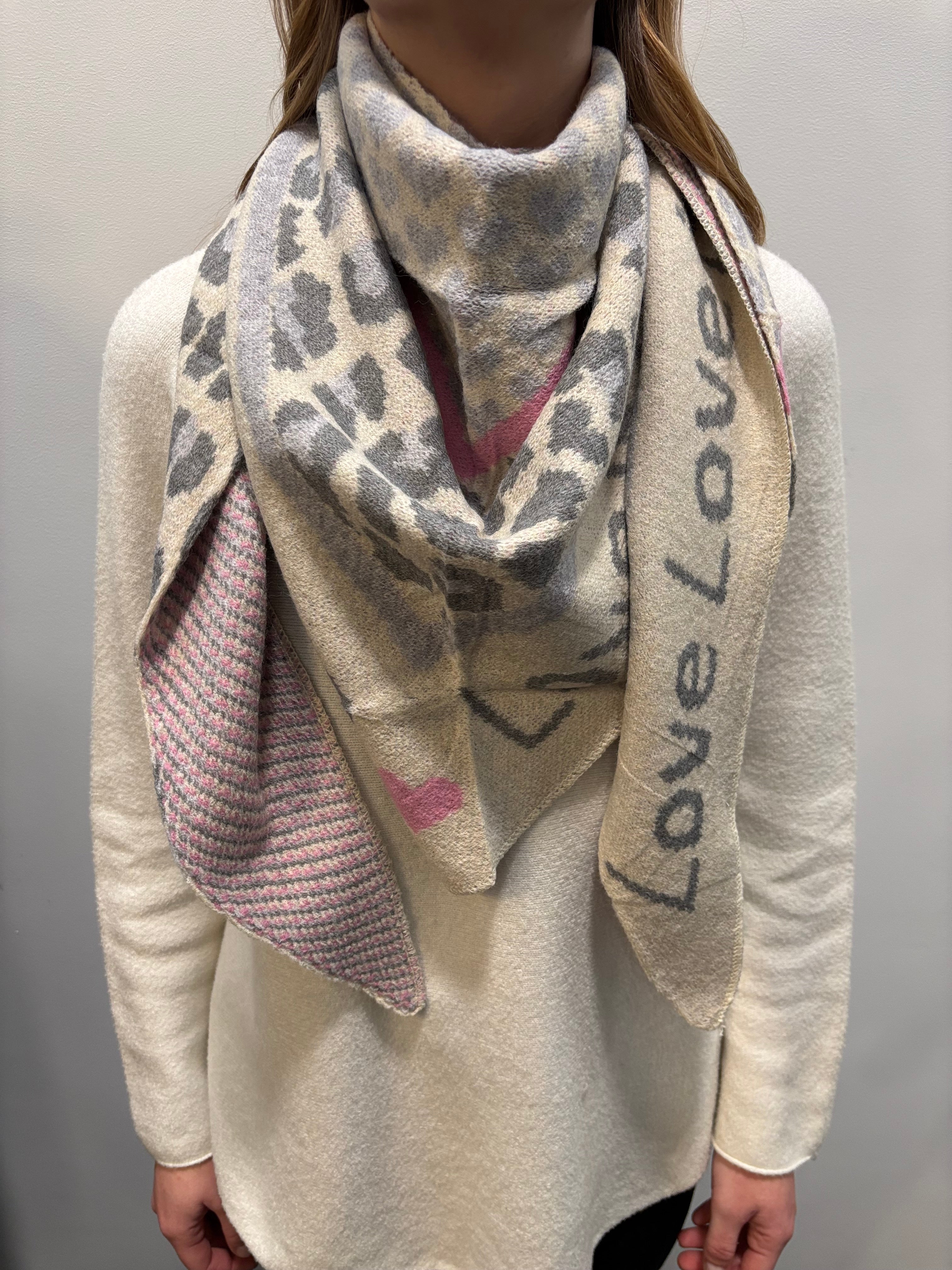 Marta du Chateau Clio scarf grey/pink - Online - Mode