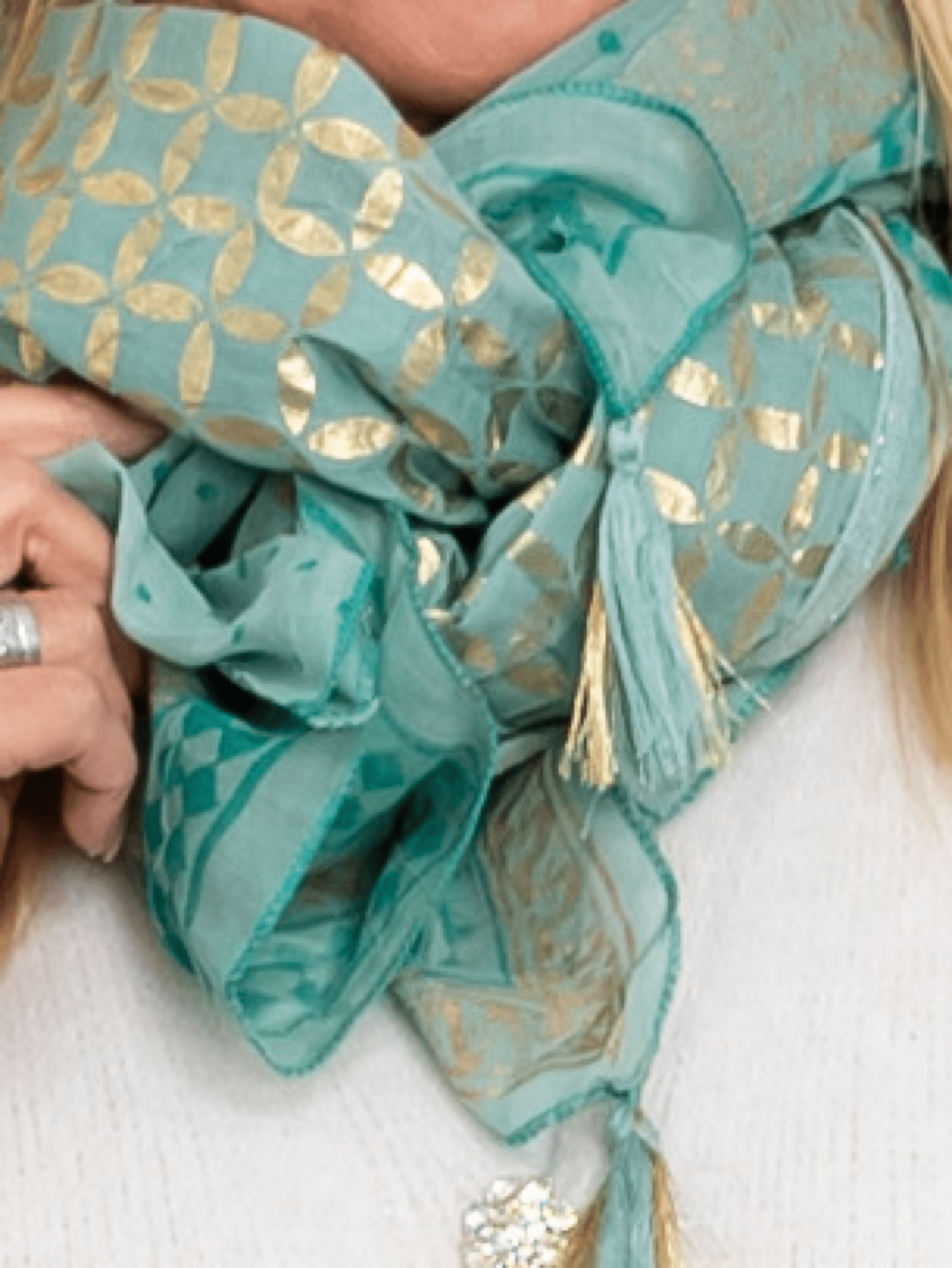 Marta du Chateau Cyrille scarf green/gold - Online - Mode