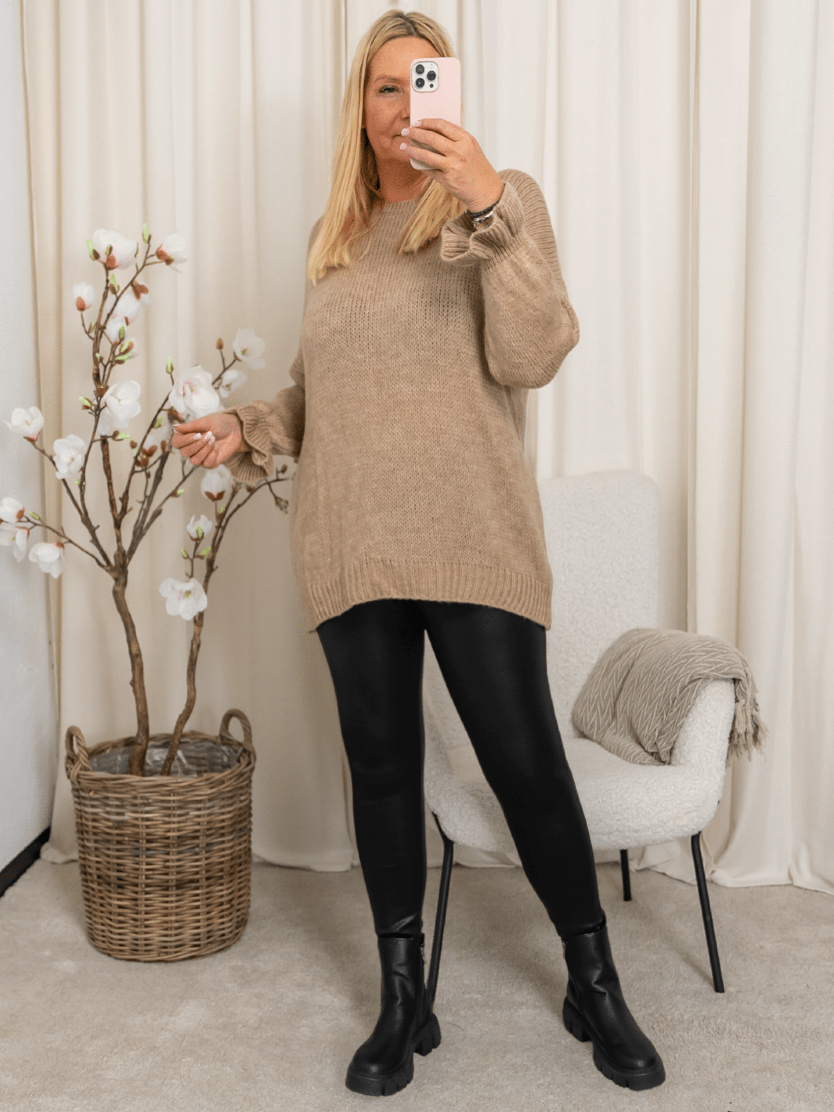 Marta du Chateau Floriane knit dress light fango - Online - Mode