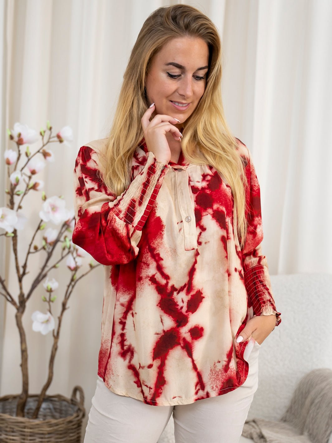 Marta du Chateau Frida shirt red india 474 - Online - Mode
