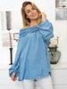 Marta du Chateau Julietta bluse light blue