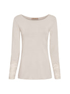 Marta du Chateau lace t-shirt beige - Online-Mode