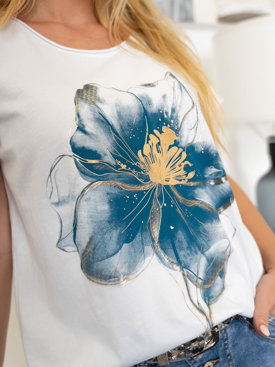 Marta du Chateau Marie 1535 t - shirt blue flower - Online - Mode