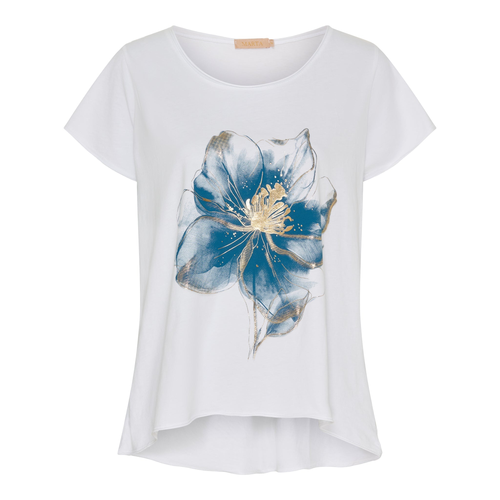 Marta du Chateau Marie 1535 t-shirt blue flower - Online - Mode