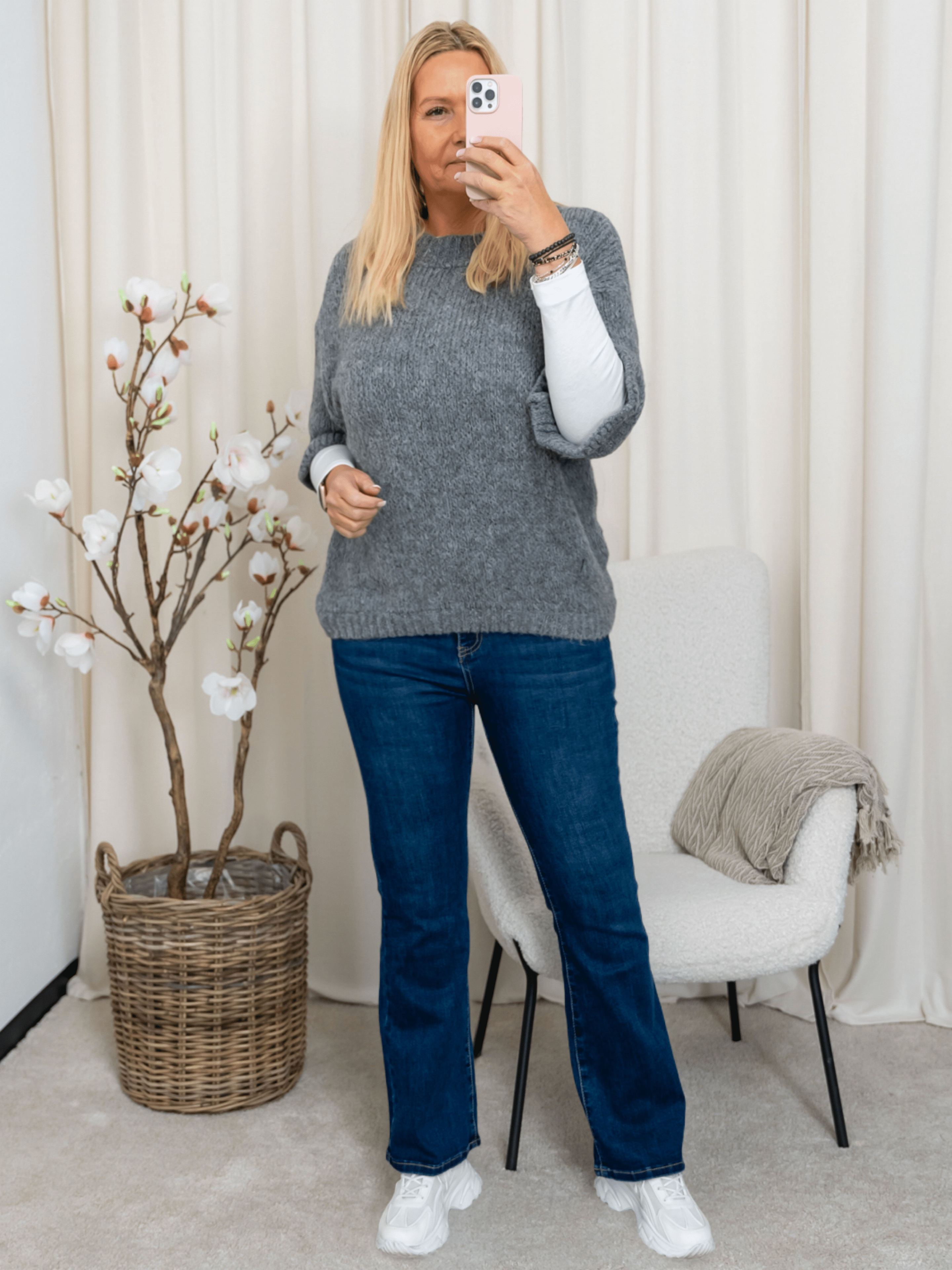 Marta du Chateau Odette knit medium grey - Online - Mode