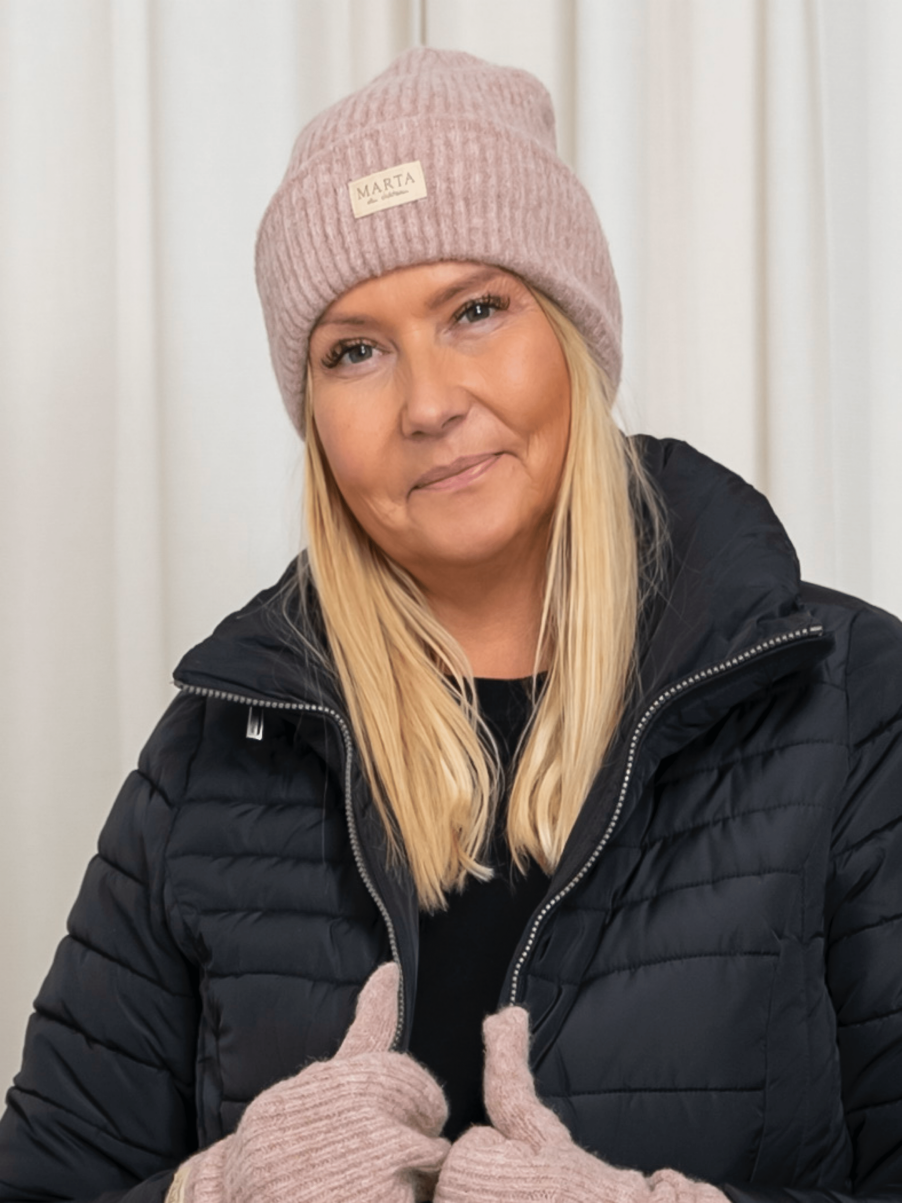 Marta du Chateau Rib beanie hat rose - Online - Mode