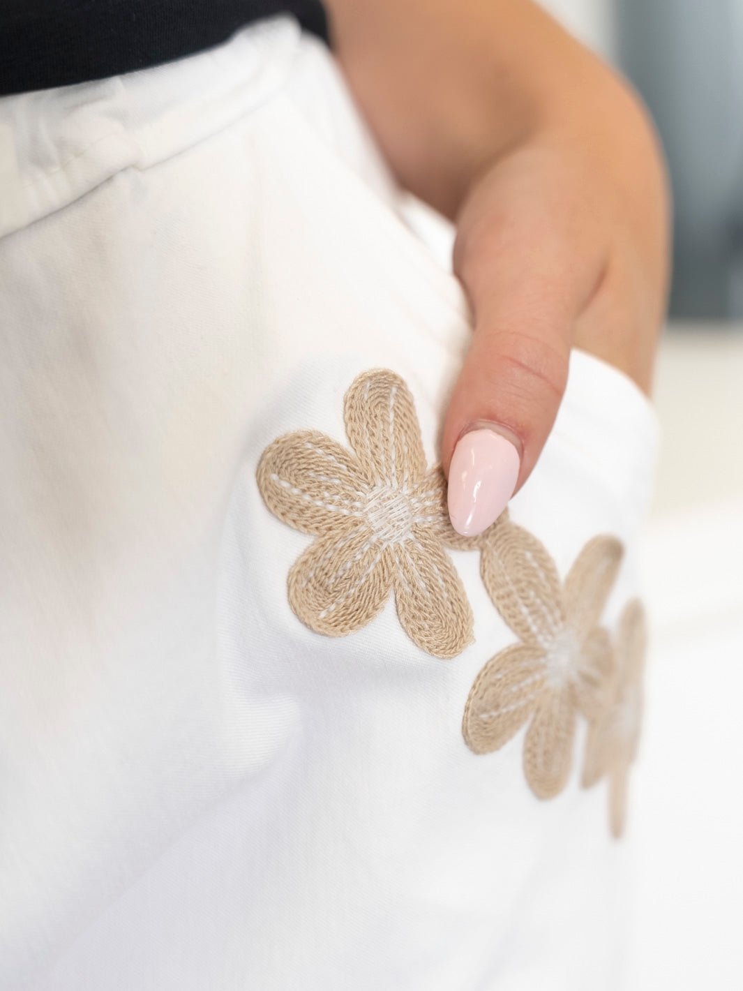 Marta du Chateau Talia pant white/beige flower - Online-Mode