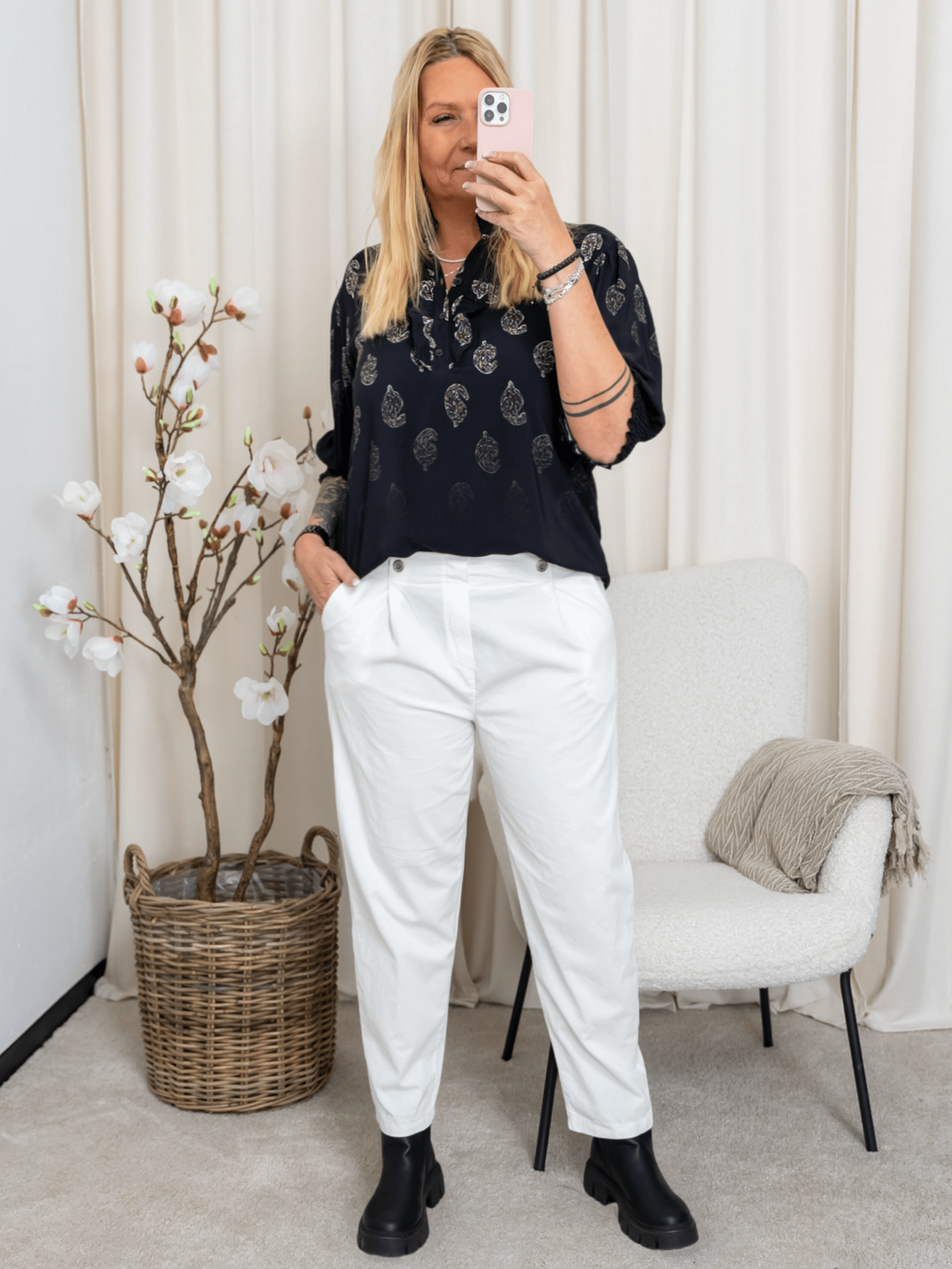 Marta du Chateau Unnur bluse black faded 1941tps - Online - Mode