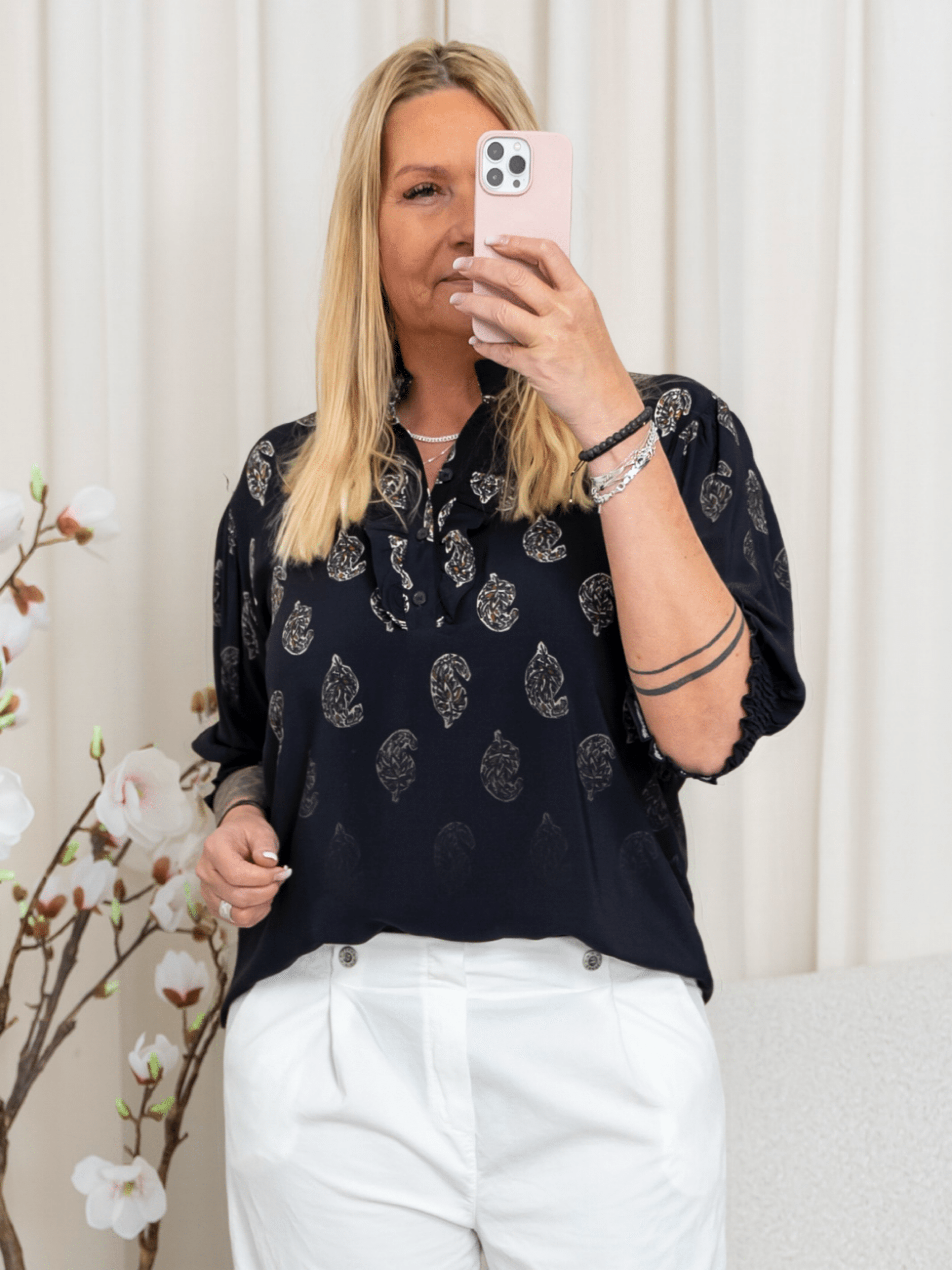 Marta du Chateau Unnur bluse black faded 1941tps - Online - Mode