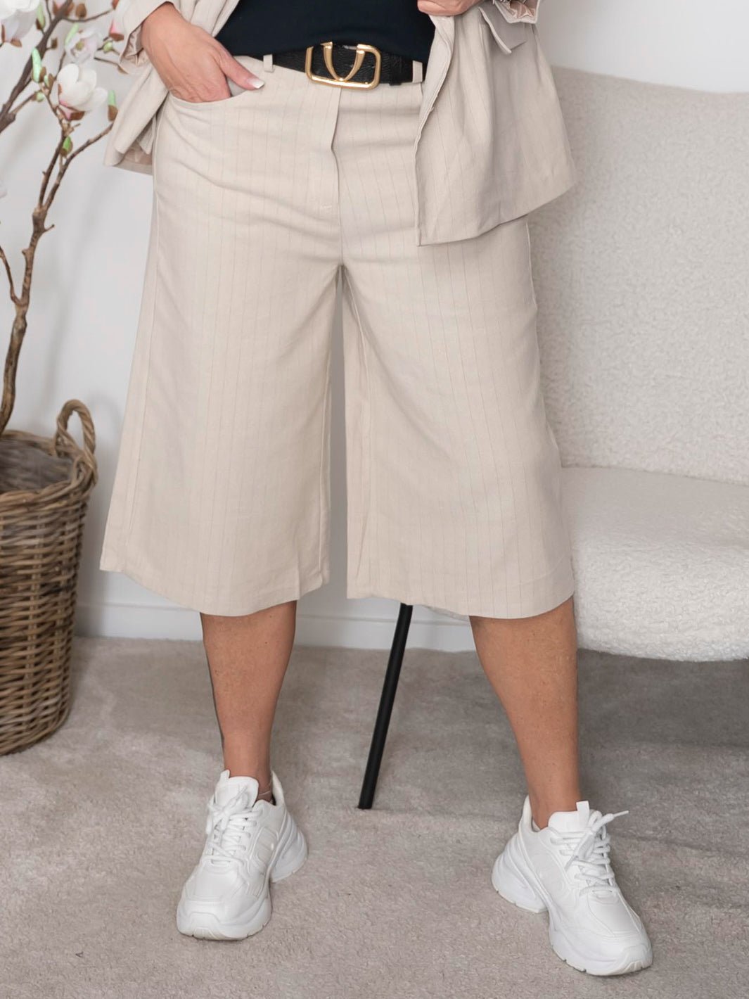 MDC Adrielle pants beige stripe - Online-Mode