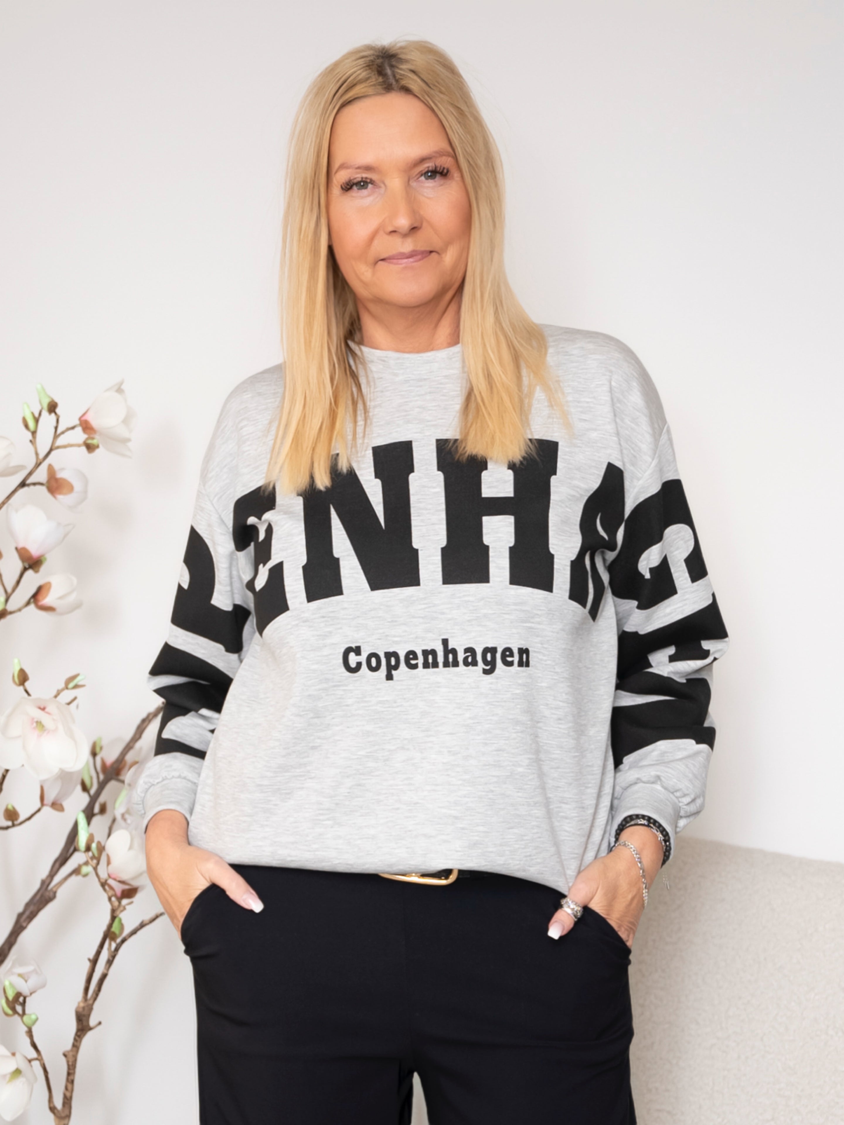 MDC Hibiscus sweatshirt grey/black - Online-Mode