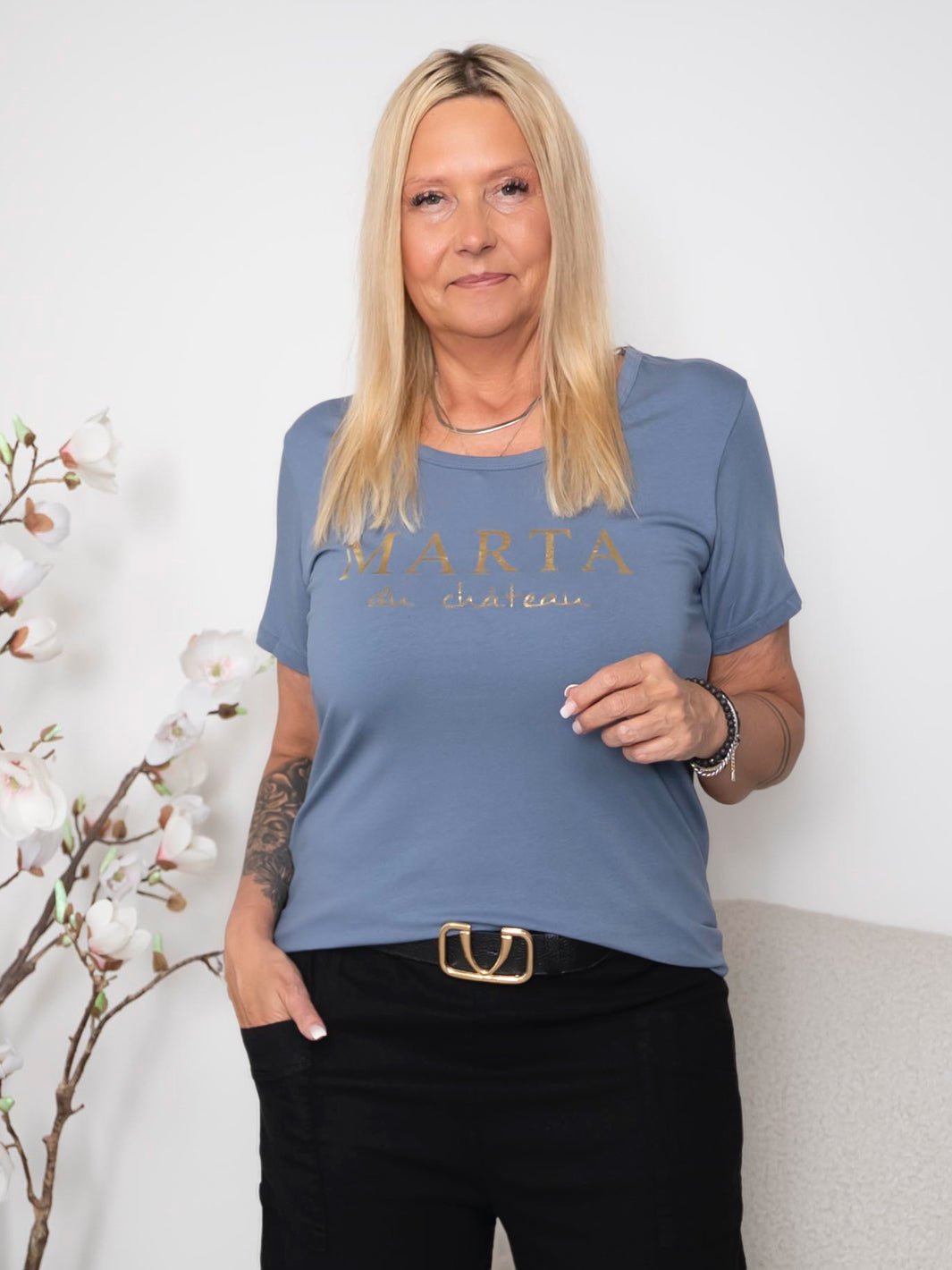 MDC Jeanette tee denim blue - Online-Mode