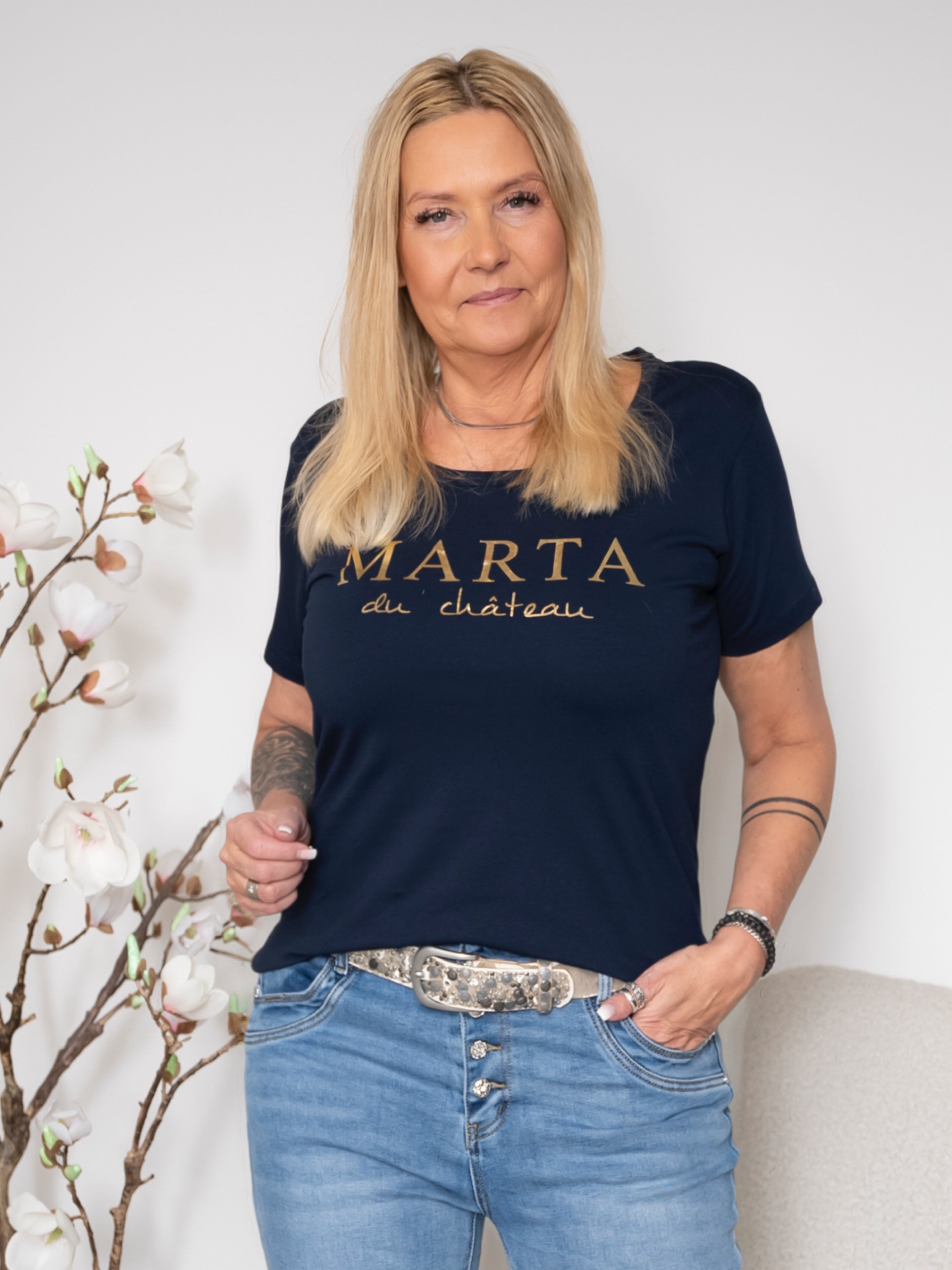 MDC Jeanette tee navy - Online-Mode
