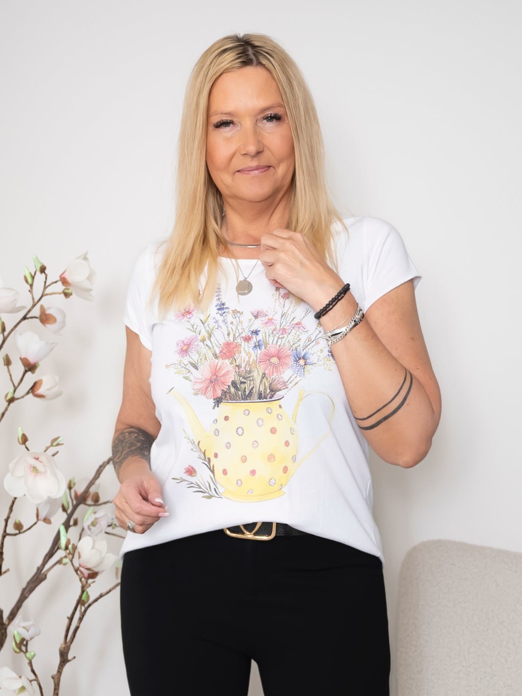MDC Marie tee Flowerpot yellow - Online-Mode