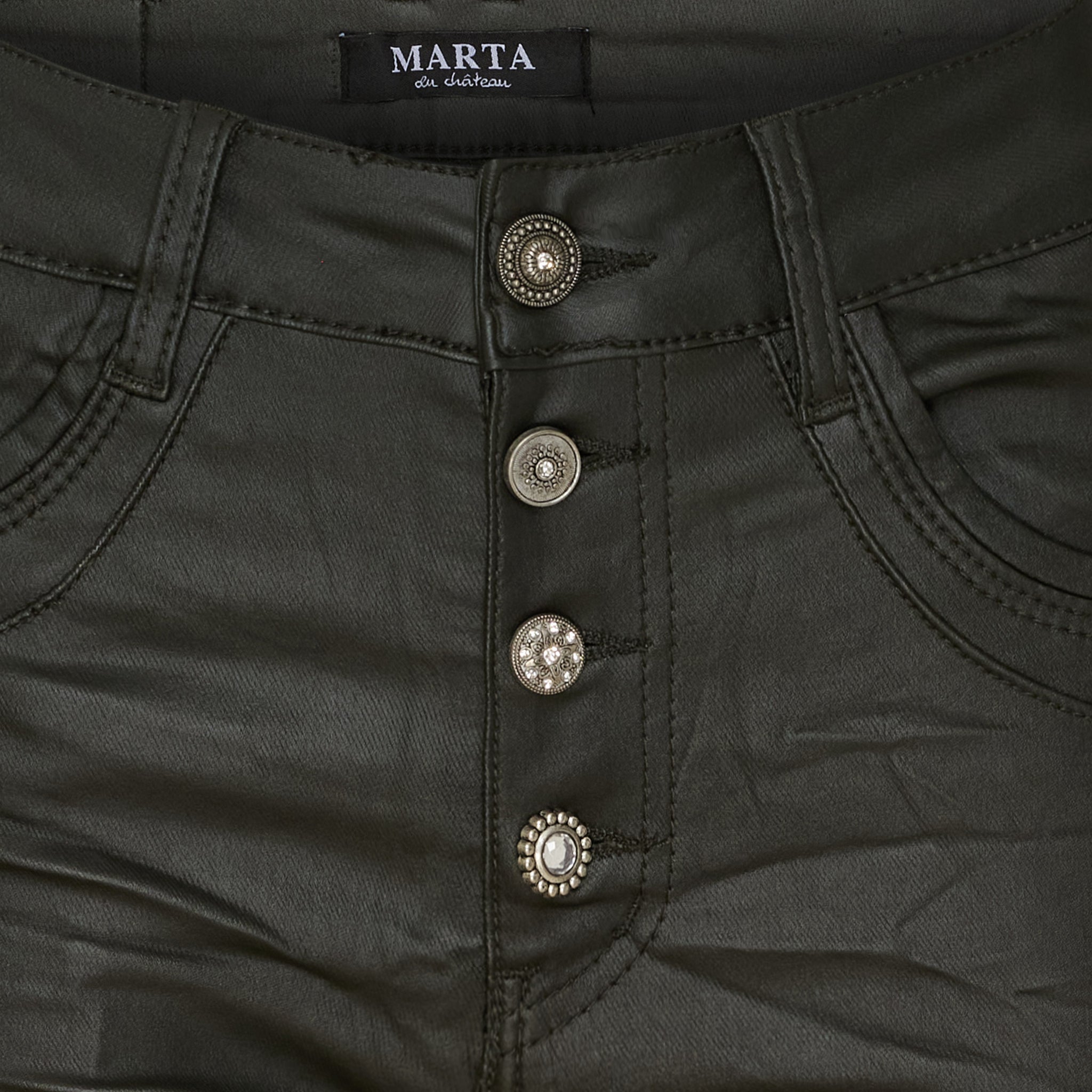 MDC Sakeena leatherlook pants khaki - Online-Mode