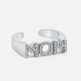 By Cara MOM zirkon justerbar Ring Sølvfarvet