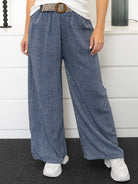 Nora pants navy stripe - Online-Mode