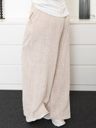 Quinn pants stripe beige - Online - Mode