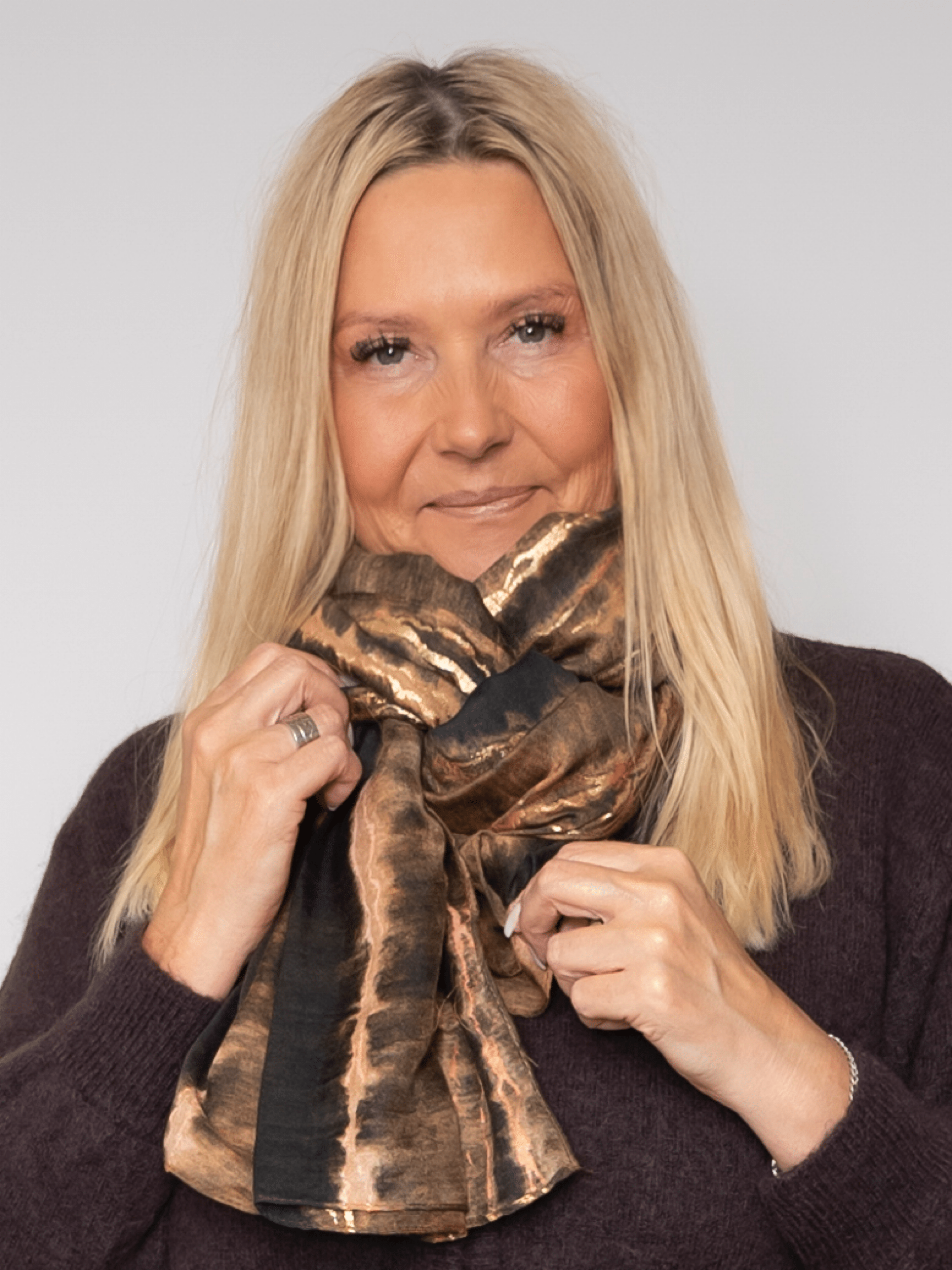 Rijana scarf brown - Online-Mode