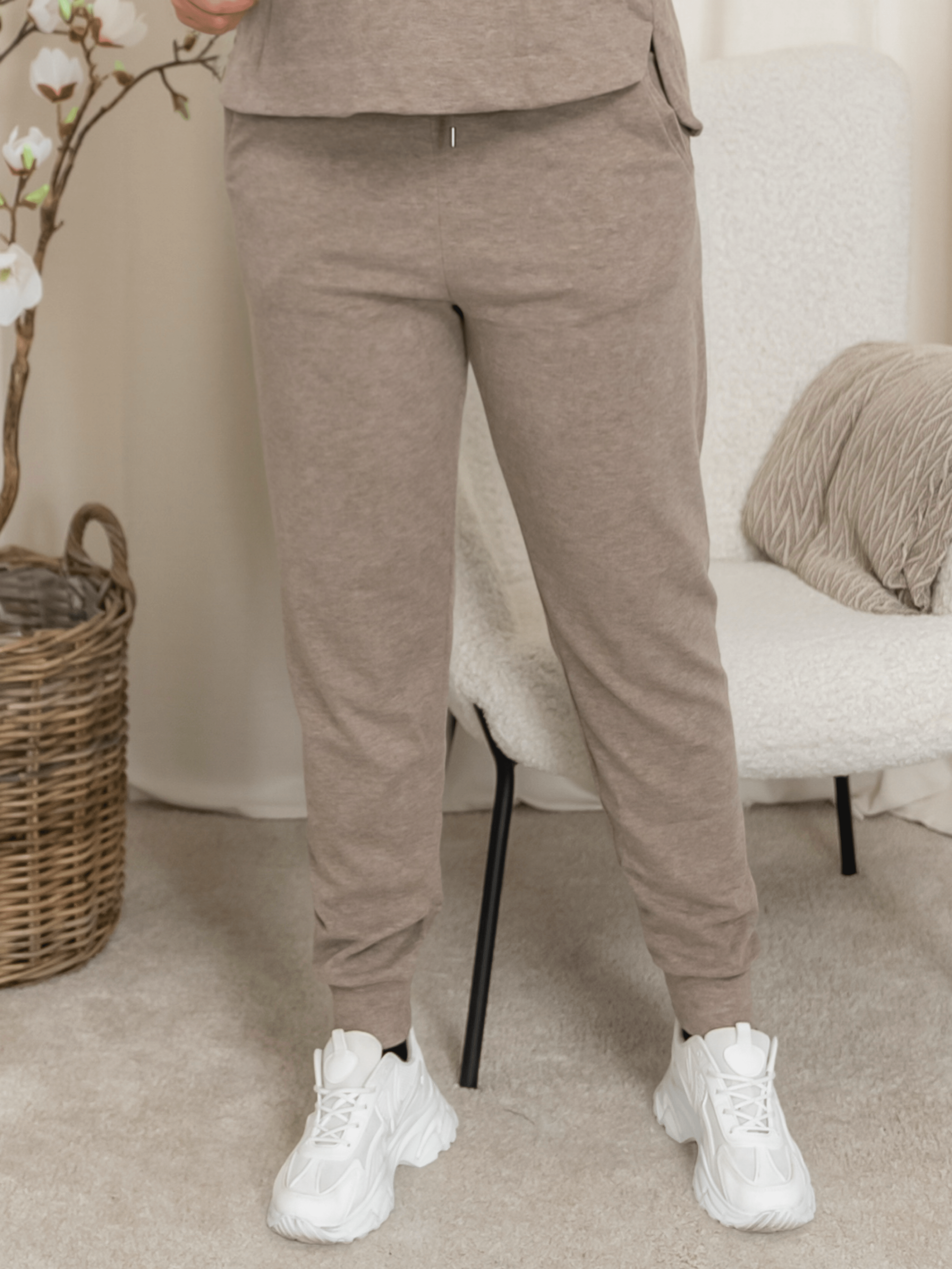 Sabrina fleece sweatpants melange brown - Online - Mode