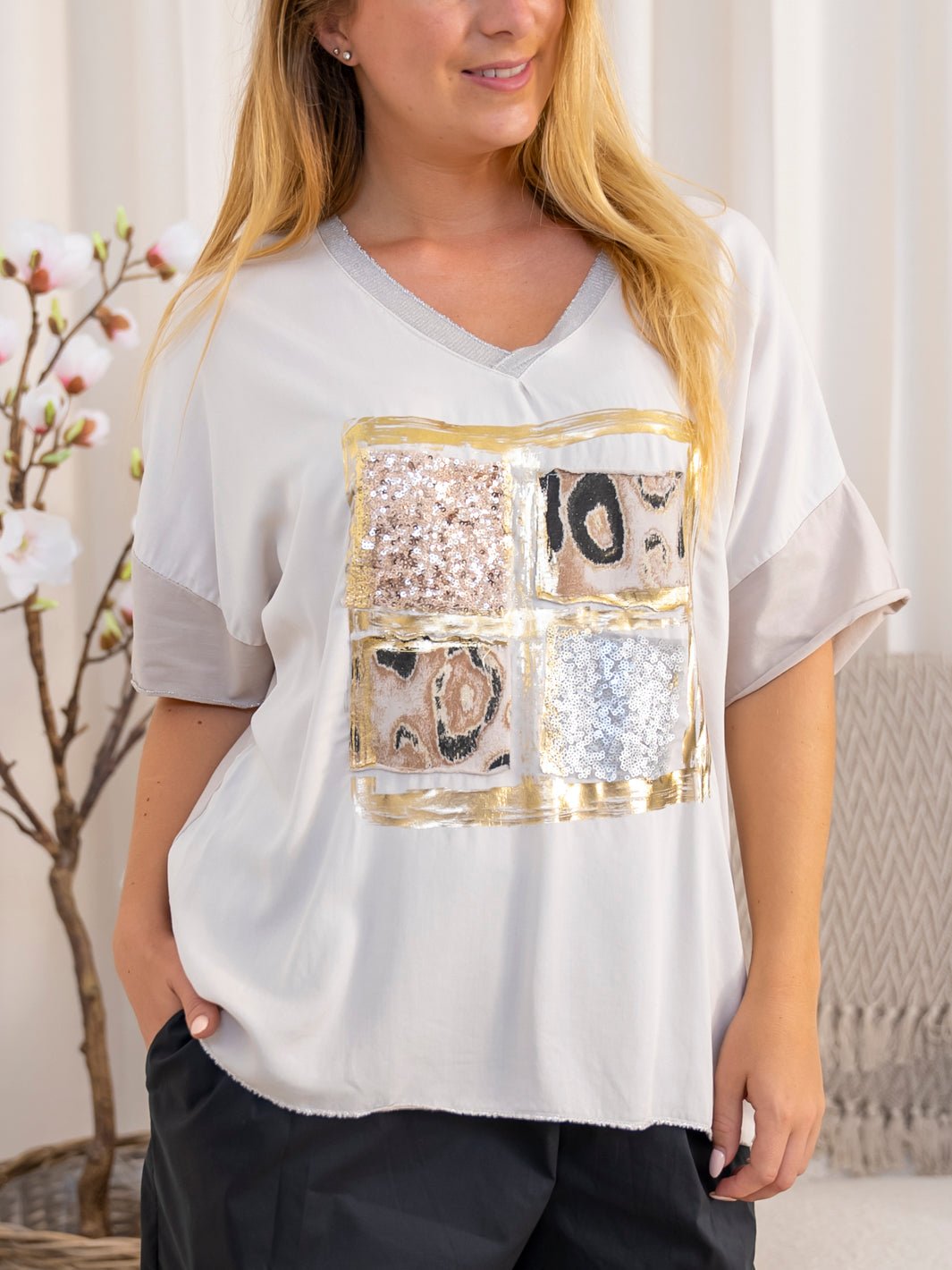 Senna t - shirt print beige - Online - Mode