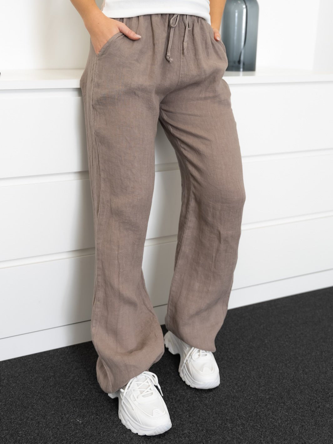 Shay hør pants taupe - Online - Mode