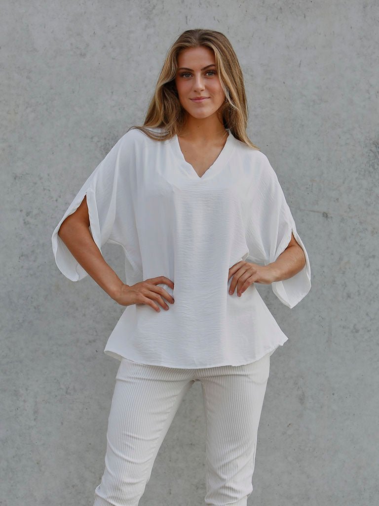 All Week Anni v-neck bluse white - Online-Mode