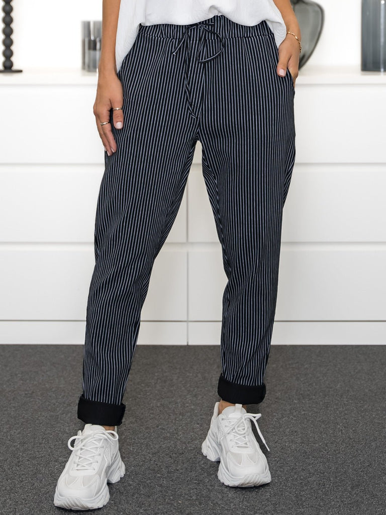 All Week Birgitte pants black with white stripes - Online-Mode