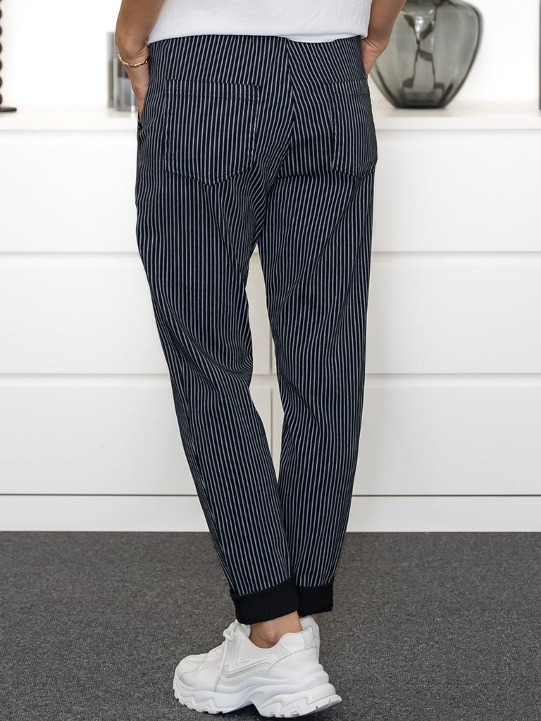 All Week Birgitte pants black with white stripes - Online-Mode