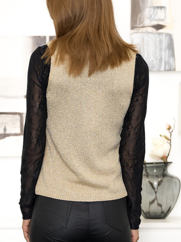 All Week Camilla knit vest gold lurex - Online-Mode