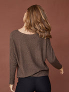 All Week Felia knit bluse chocolate gold lurex - Online-Mode