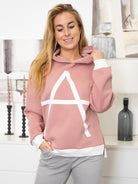 All Week Gigi hoodie logo sweat rosa with white A - Online-Mode