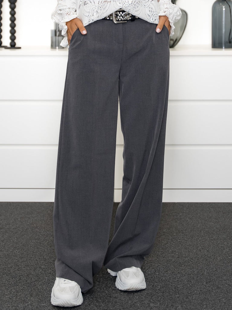 B.young BYdanta wide leg pants dark grey melang - Online-Mode