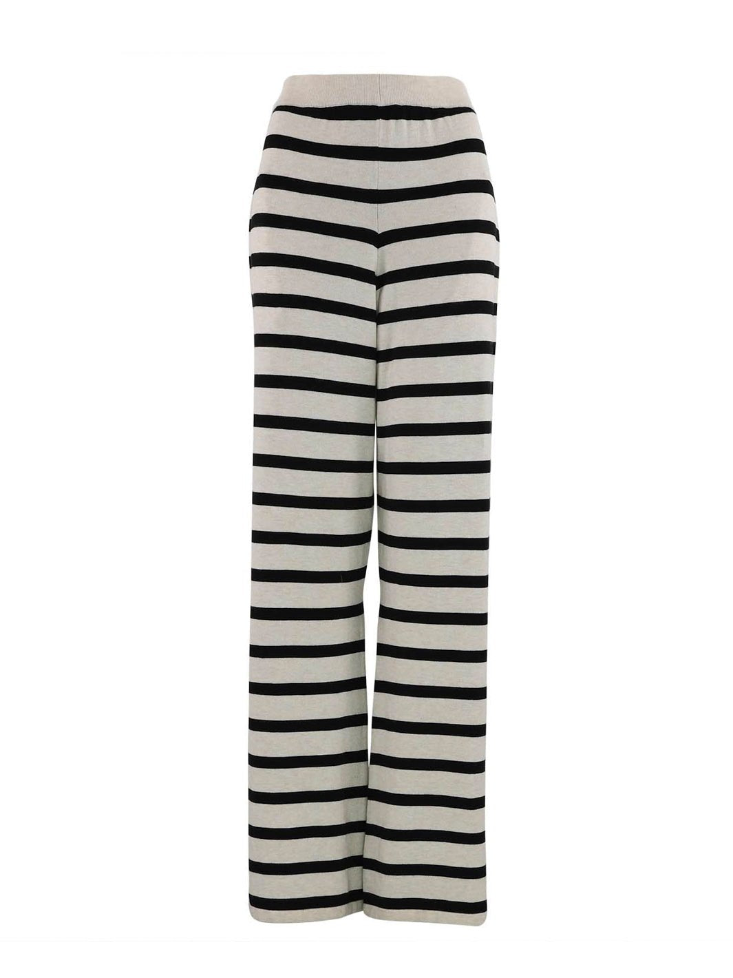 Continue Rita knit pants sand with black stripe - Online-Mode
