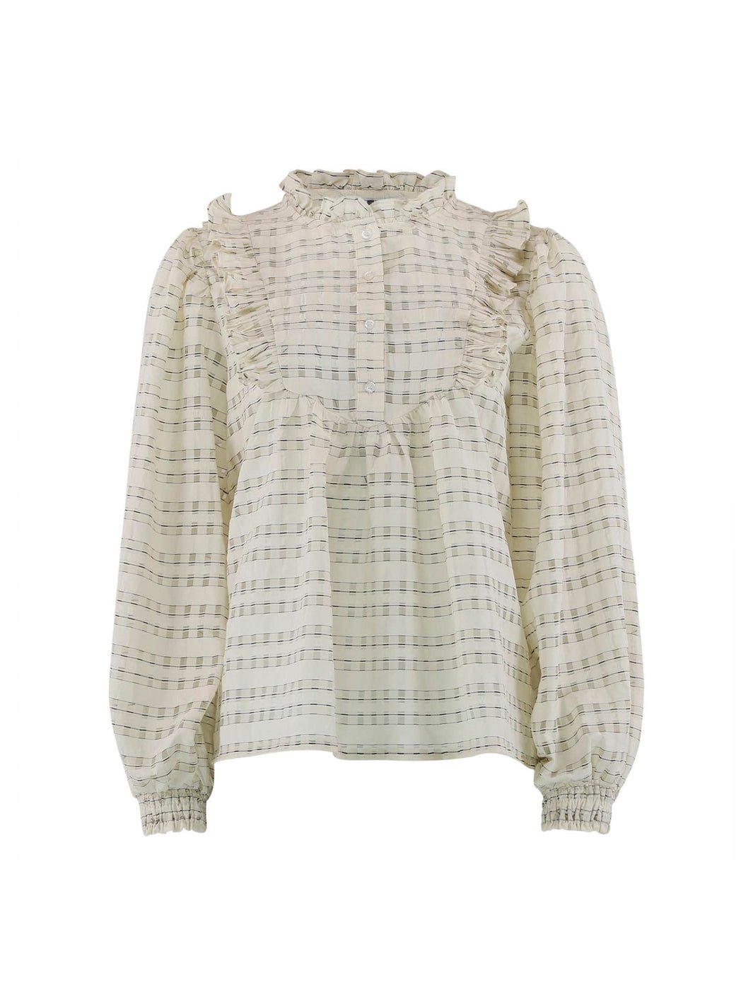 Continue Silke checked bluse off white - Online-Mode