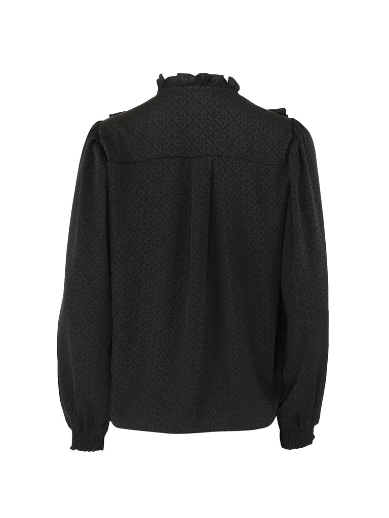 Continue Silke print bluse black print - Online-Mode