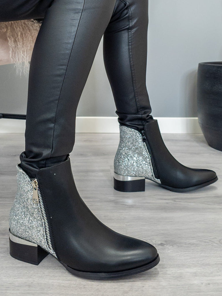 Emma glitter boots black/silver - Online-Mode