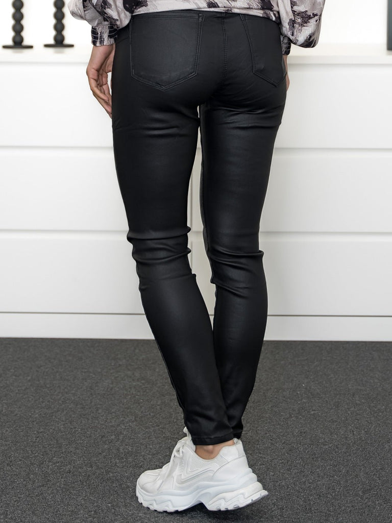 Evelyn coated pants black - Online-Mode