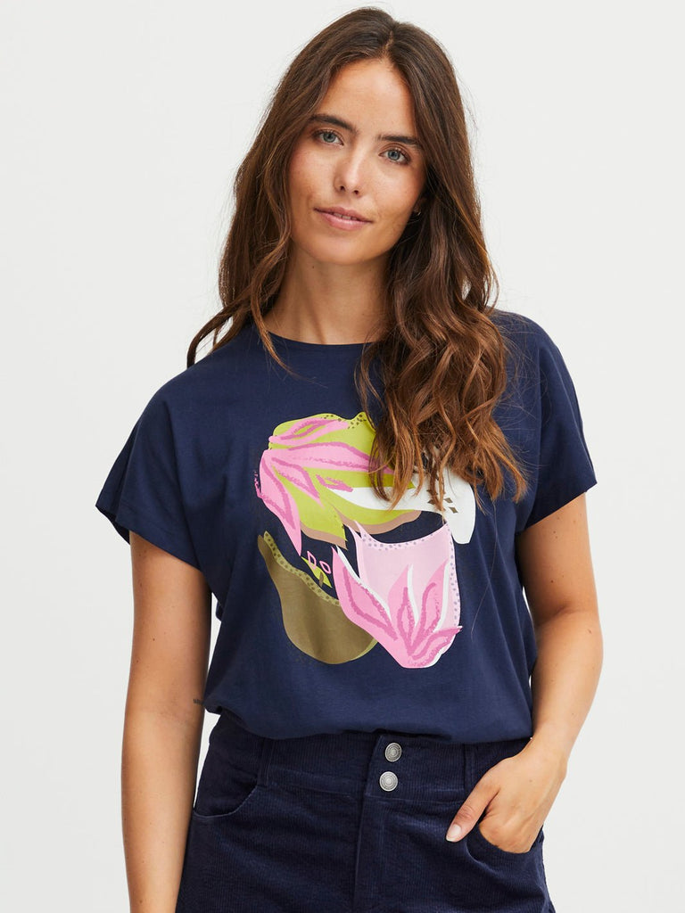 Fransa FRysabel tee peacoat mix - Online-Mode