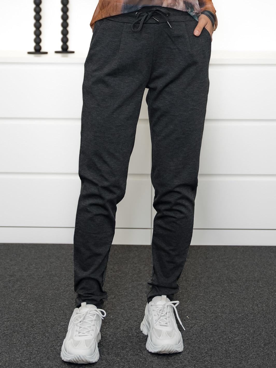 Ichi IHkate pants long dark grey melange - Online-Mode