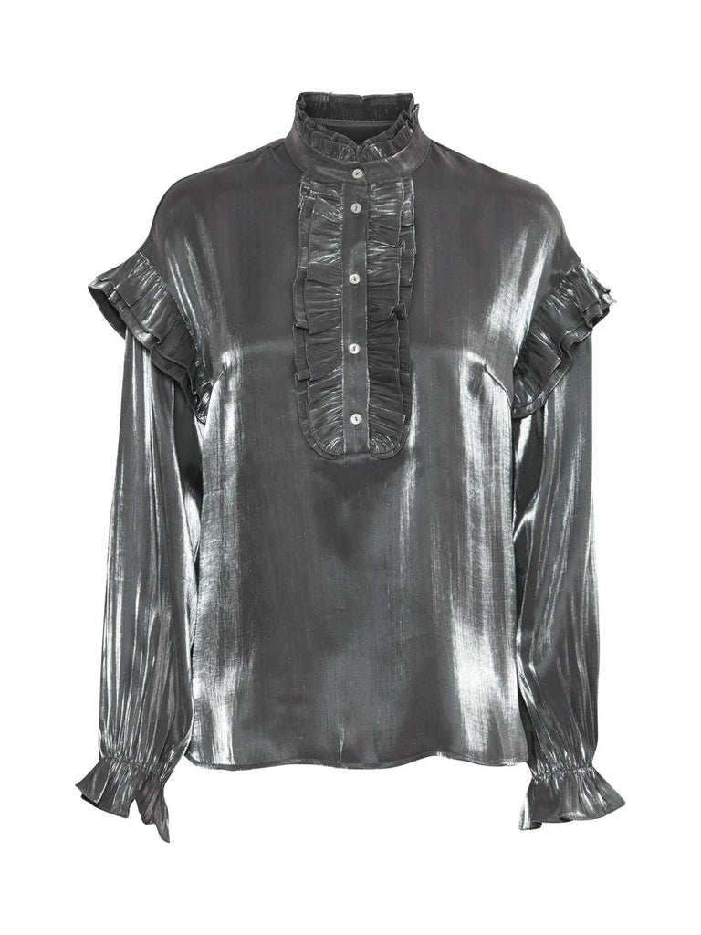 Ichi IXsaclira LS bluse silver - Online-Mode