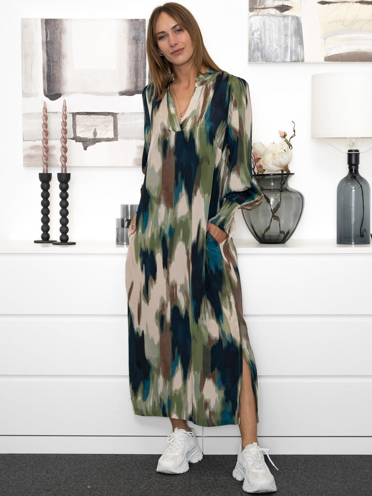 Kaffe KAdrylia dress green brown faded - Online-Mode