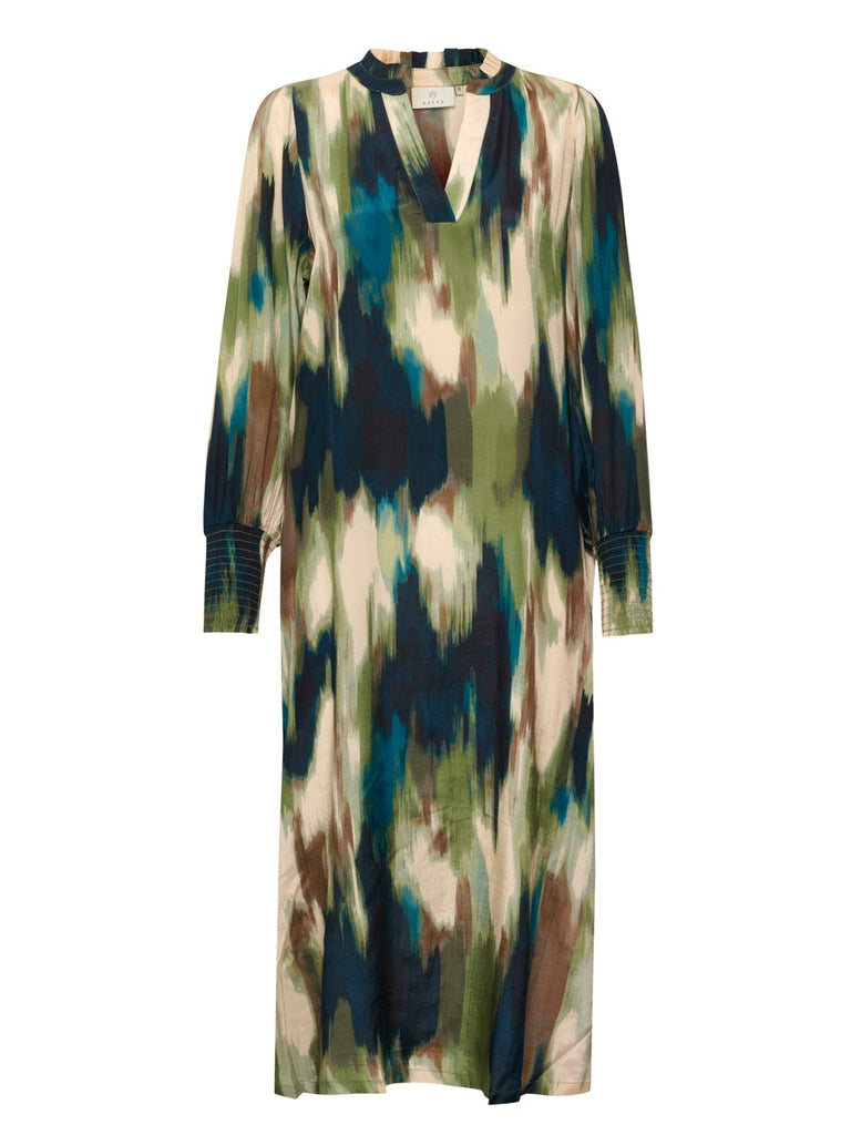 Kaffe KAdrylia dress green brown faded - Online-Mode