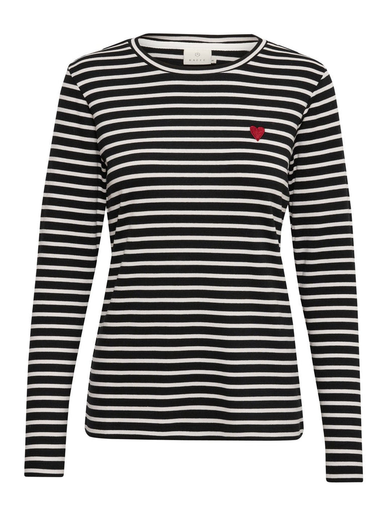 Kaffe Liddy t-shirt java brown/chalk - Online-Mode