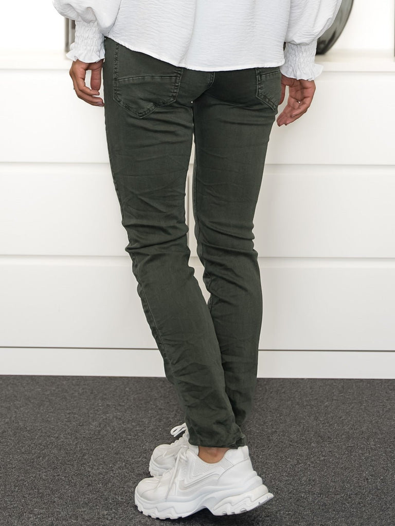 Kara jeans dark olive - Online-Mode