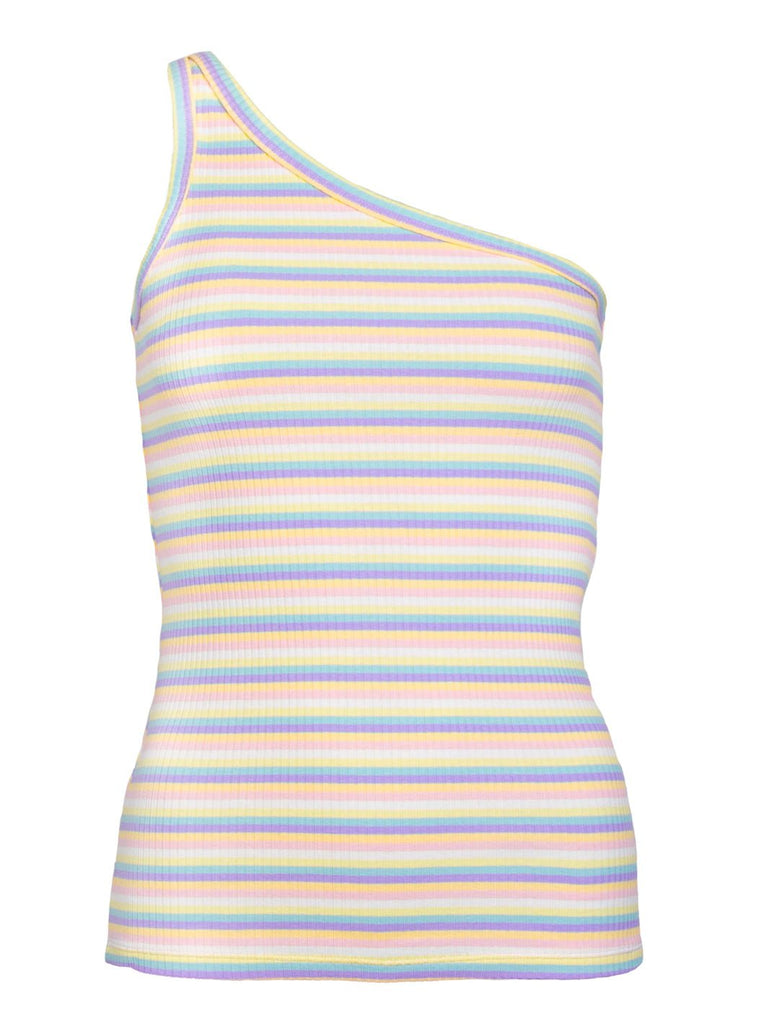 Liberté Natalia one shoulder top multi white stripe - Online-Mode