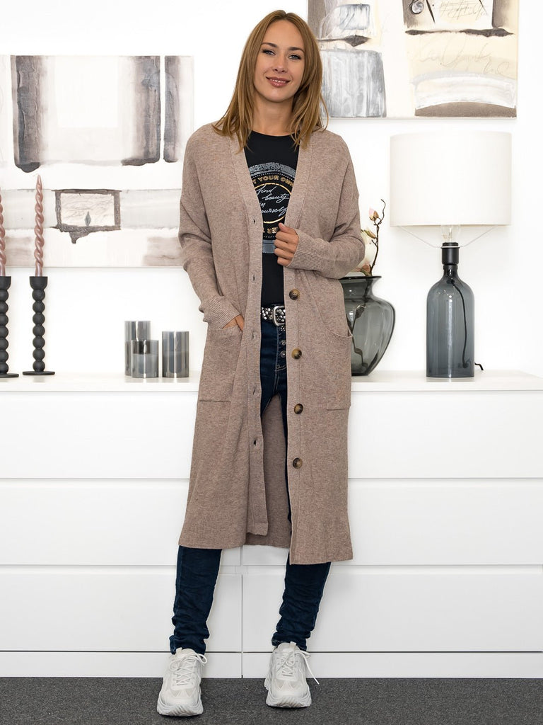 Naomi long cardigan beige - Online-Mode