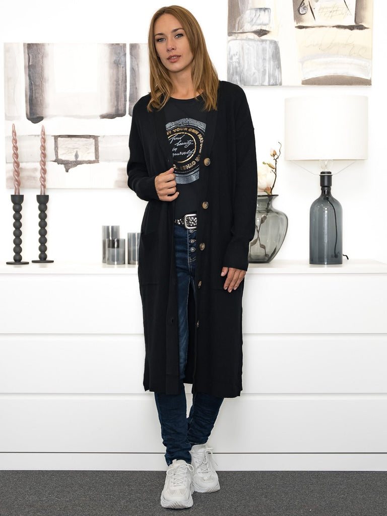 Naomi long cardigan black - Online-Mode